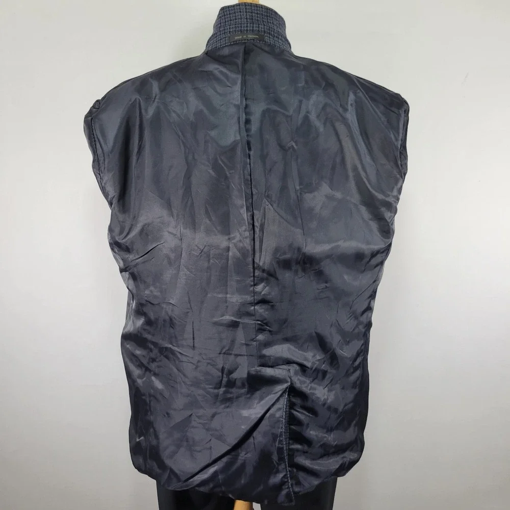 Chaps‎ Men's Sport Coat Blazer Two Button Flannel Navy Blue Wool Size 50R